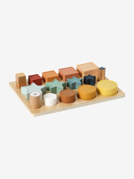 Shape Sorting Board in Wood FSC®100% & Silicone white 
