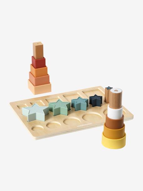 Shape Sorting Board in Wood FSC®100% & Silicone white 