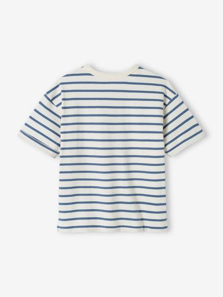 Striped Short Sleeve T-Shirt for Children striped blue 