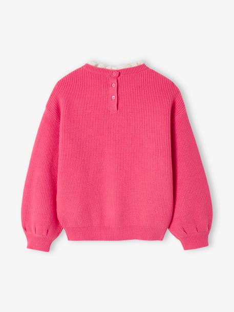 Loose-Fitting Jumper with Fancy Collar for Girls - sweet pink, Girls