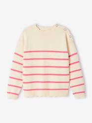 Girls-Cardigans, Jumpers & Sweatshirts-Jumpers-Fancy Striped Jumper for Girls