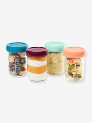 Nursery-Mealtime-Food steamer and accessories-4 Babybols Glass Containers (220 ml), by BABYMOOV