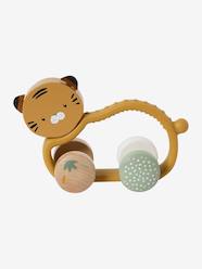 Nursery-Mealtime-Soothers & Teething Ring-Tiger Rattle in FSC® Wood & Silicone