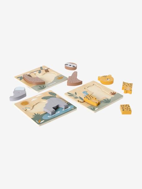 Pack of 3 Chunky Puzzles in FSC® Wood - Tanzania yellow 