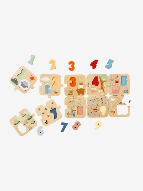 2-in-1 Numbers Puzzle in FSC® Wood green 