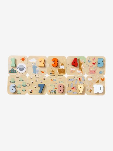 2-in-1 Numbers Puzzle in FSC® Wood green 