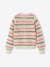 Striped Cardigan in Fancy Knit for Girls ecru 