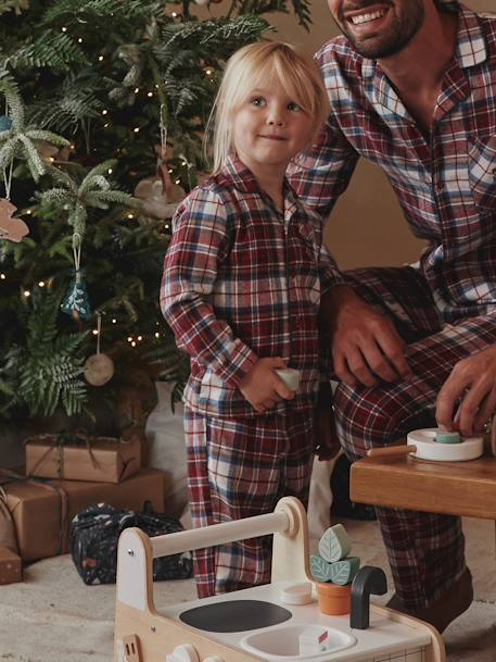 Flannel Pyjamas for Children, 'Happy Family' Capsule Collection chequered red 