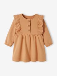 Baby-Dresses & Skirts-Fleece Dress, Broderie Anglaise Ruffle, for Babies