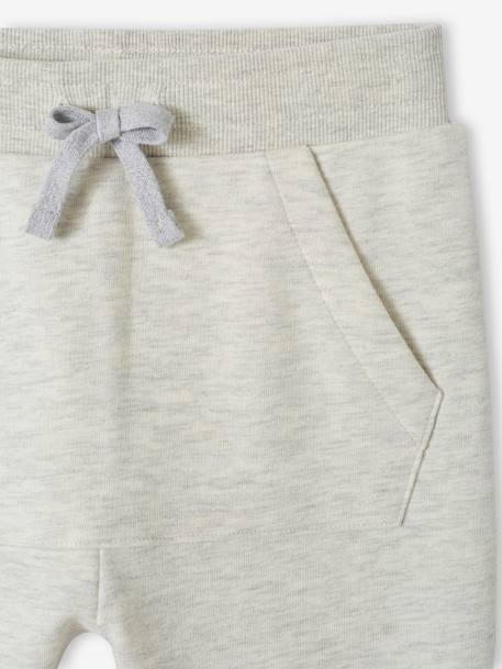 Joggers with Fancy Kangaroo Pocket, for Boys marl white+pecan nut 