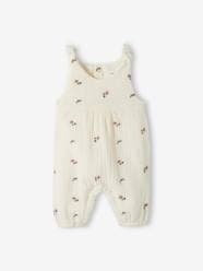 Jumpsuit for Newborn Babies, Embroidery in Cotton Gauze