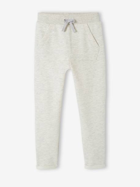 Joggers with Fancy Kangaroo Pocket, for Boys marl white+pecan nut 