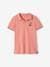 Polo Shirt in Piqué Knit with Motif on the Breast for Boys old rose 