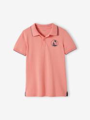 Boys-Polo Shirt in Piqué Knit with Motif on the Breast for Boys