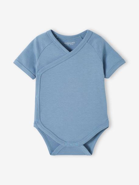 Pack of 5 'Cars' Bodysuits in Organic Cotton for Newborns sky blue 