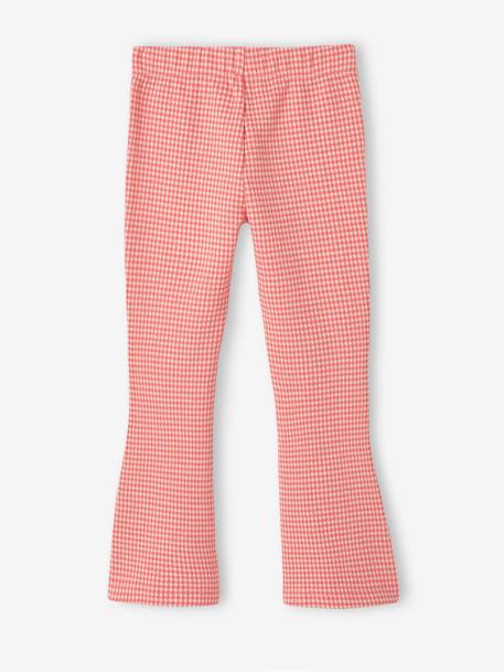 Flared Chequered Leggings for Girls chequered red 