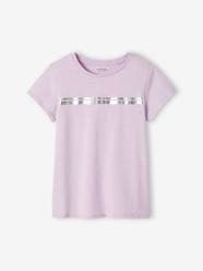 Girls-Sports T-Shirt with Iridescent Stripes for Girls