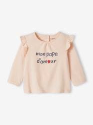 -T-Shirt in Organic Cotton with Message, for Babies