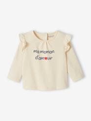 T-Shirt in Organic Cotton with Message, for Babies