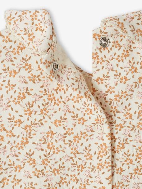 Floral Sleepsuit in Interlock Fabric for Babies ecru 