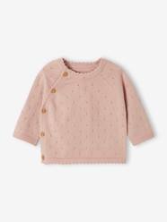 Openwork Jumper with Front Fastening, for Babies