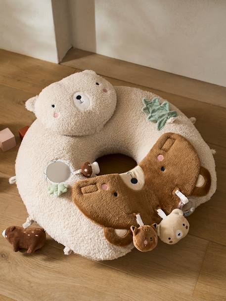 Cushion for Babies, Designed for Discovery brown+ecru+Enchanted Forest+red+white 