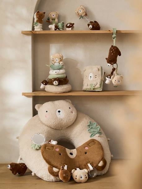 Cushion for Babies, Designed for Discovery brown+ecru+Enchanted Forest+red+white 