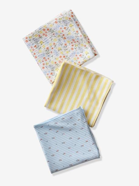 Pack of 3 Muslin Squares, Giverny multicoloured 