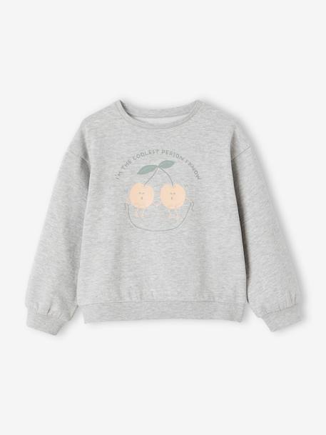 Basics Sweatshirt with Motif for Girls apricot+marl grey+sky blue+sweet pink 