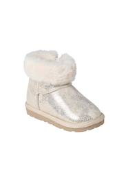 -Water-Repellent Furry Boots with Zip for Babies