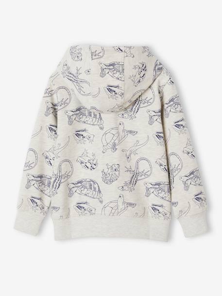Jacket with Zip & Hood, Animal Prints, for Boys marl beige 