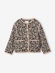 -Quilted Floral Jacket for Girls