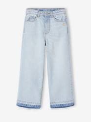 Wide-Leg Jeans, Frayed Hems, for Girls