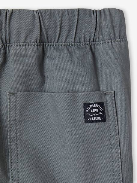 Pull-On Cargo-Type Trousers for Boys crystal blue+Dark Green+taupe 