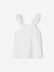 Girls-Tops-T-Shirts-Basics Sleeveless Top with Ruffles on Straps for Girls