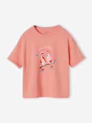 Girls-Tops-T-Shirt in Creased Jersey Knit Fabric, for Girls