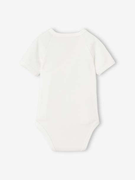Set of 3 Bodysuits in Organic Cotton, for Newborn Babies peach 