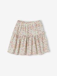 Floral Cotton Gauze Skirt, for Girls