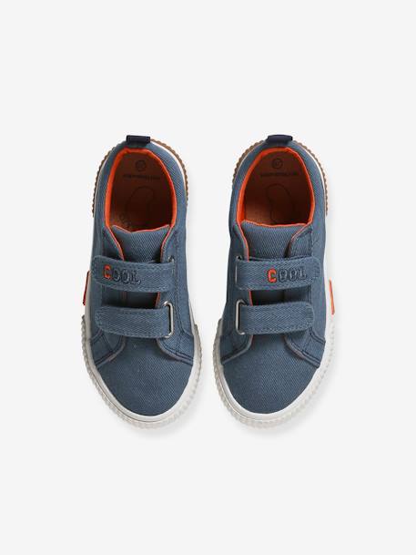 Fabric Trainers with Hook-&-Loop Straps, for Children indigo 