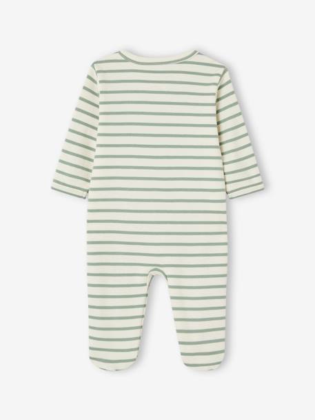 Pack of 2 Sleepsuits in Interlock Fabric for Babies sage green 