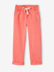 Girls-Fluid Paperbag-Style Trousers for Girls