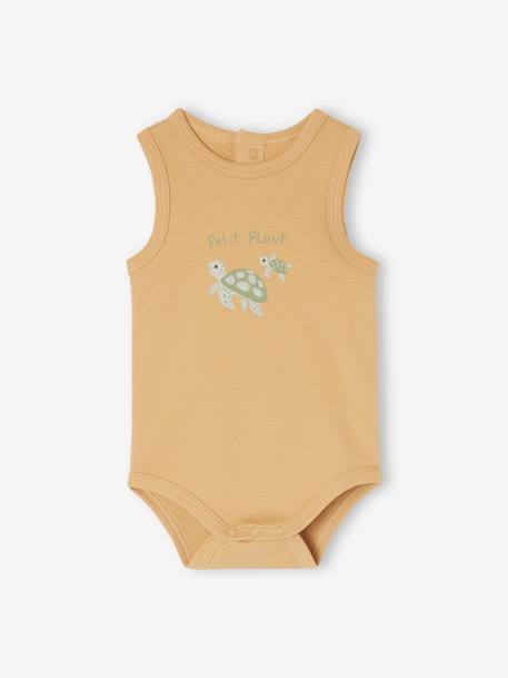 Pack of 5 Sleeveless Bodysuits in Organic Cotton for Newborn Babies mint green 