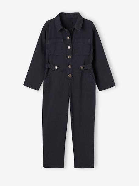 Worker-Style Jumpsuit for Girls anthracite 