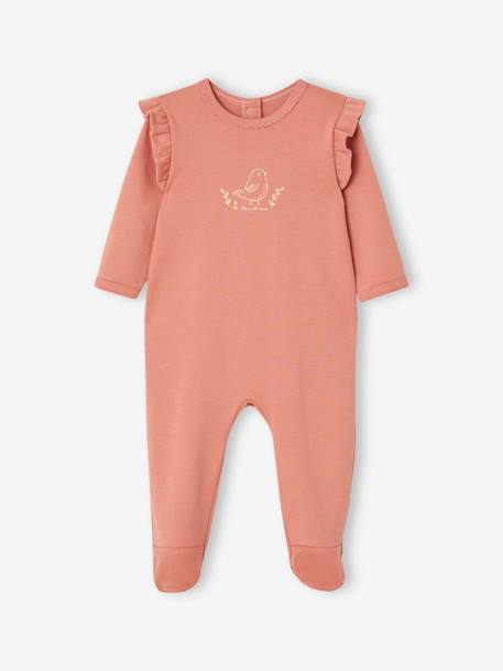 Pack of 2 Sleepsuits in Interlock Fabric for Babies old rose 