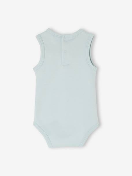 Pack of 5 Sleeveless Bodysuits in Organic Cotton for Newborn Babies mint green 