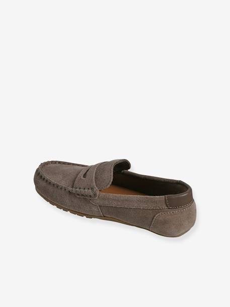 Split Leather Moccasins for Children taupe 