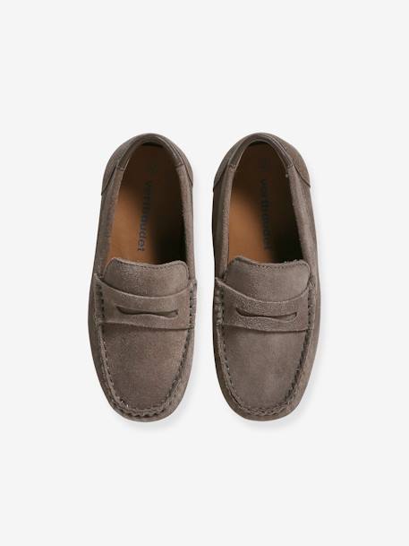 Split Leather Moccasins for Children taupe 