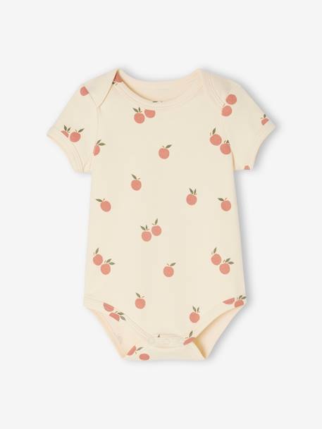 Pack of 5 Organic Cotton Bodysuits with Cutaway Shoulders, for Babies old rose 