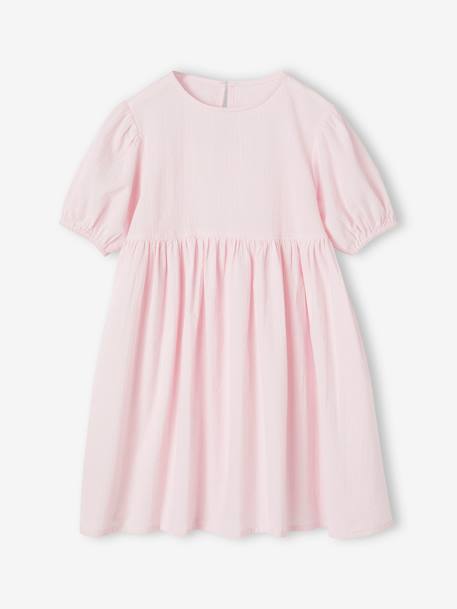 Seersucker Dress for Girls lilac+pale pink 