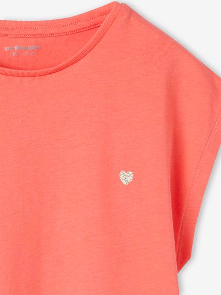 Plain Basics T-Shirt for Girls coral+tangerine 
